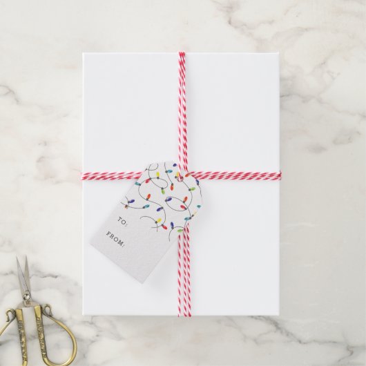 Weihnachtsbeleuchtung Muster Geschenkanhänger (Mit Garn)