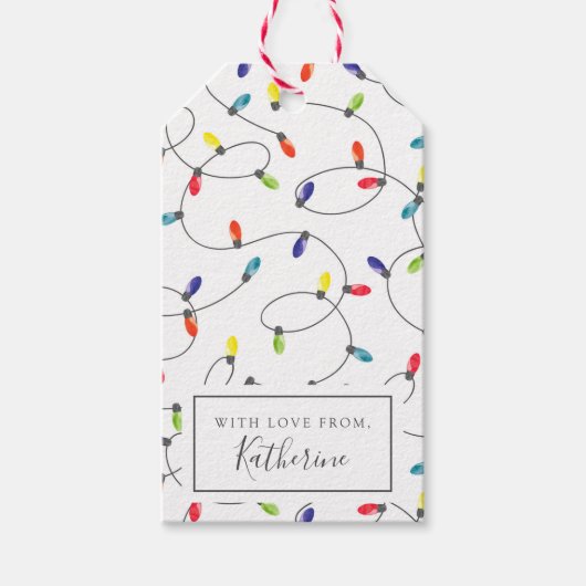 Weihnachtsbeleuchtung Muster Geschenkanhänger (Vorderseite)