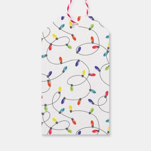 Weihnachtsbeleuchtung Muster Geschenkanhänger (Rückseite)