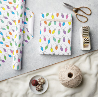 Weihnachtsbeleuchtung Muster Geschenkpapier