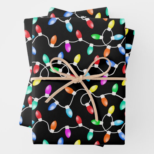 Weihnachtsbeleuchtung Muster Geschenkpapier Set (Beispiel)
