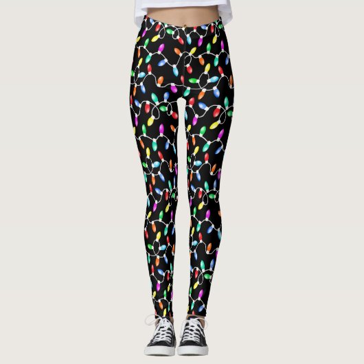 Weihnachtsbeleuchtung Muster Leggings (Vorderseite)