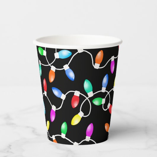 Weihnachtsbeleuchtung Muster Pappbecher (Vorderseite)