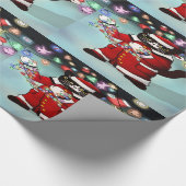 Weihnachtsbeleuchtung Niedlich Tuxedo Cat Geschenkpapier (Ecke)