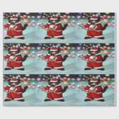 Weihnachtsbeleuchtung Niedlich Tuxedo Cat Geschenkpapier (Flach)