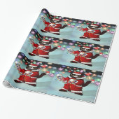 Weihnachtsbeleuchtung Niedlich Tuxedo Cat Geschenkpapier (Ungerollt)