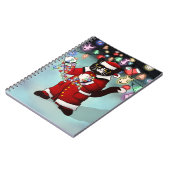 Weihnachtsbeleuchtung Niedlich Tuxedo Cat Notizblock (Linke Seite)