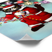 Weihnachtsbeleuchtung Niedlich Tuxedo Cat Poster (Ecke)