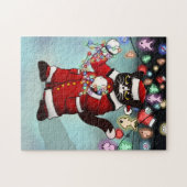 Weihnachtsbeleuchtung Niedlich Tuxedo Cat Puzzle (Horizontal)