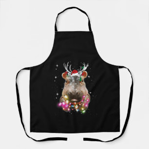 Weihnachtsbeleuchtung Nilpferd Fiona Hippopotamus Schürze