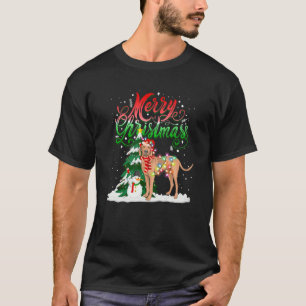 Weihnachtsbeleuchtung Pajama Matching Vizsla Santa T-Shirt