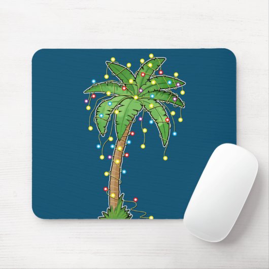 Weihnachtsbeleuchtung Palm Tree Beach Funny Tropic Mousepad (Mit Mouse)