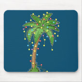 Weihnachtsbeleuchtung Palm Tree Beach Funny Tropic Mousepad (Vorne)