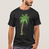 Weihnachtsbeleuchtung Palm Tree Beach Funny Tropic T-Shirt (Vorderseite)