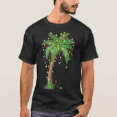 Weihnachtsbeleuchtung Palm Tree Beach Funny Tropic T-Shirt (Vorderseite)