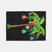 Weihnachtsbeleuchtung Palm Tree Fun Hawaii Beach T Fleecedecke (Vorderseite (Horizontal))
