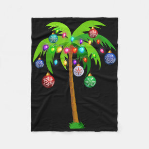 Weihnachtsbeleuchtung Palm Tree Fun Hawaii Beach T Fleecedecke