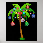Weihnachtsbeleuchtung Palm Tree Fun Hawaii Beach T Poster (Vorne)