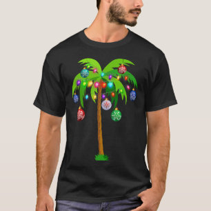 Weihnachtsbeleuchtung Palm Tree Fun Hawaii Beach T T-Shirt