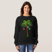 Weihnachtsbeleuchtung Palm Tree Hawaii Beach Tropi Sweatshirt (Vorne ganz)