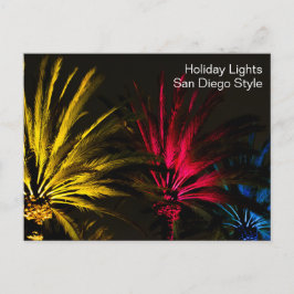 Weihnachtsbeleuchtung Palm Tree Holiday San Diego Postkarte