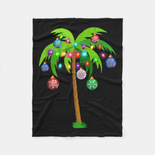 Weihnachtsbeleuchtung Palme Spaß Hawaii Strand Tro Fleecedecke