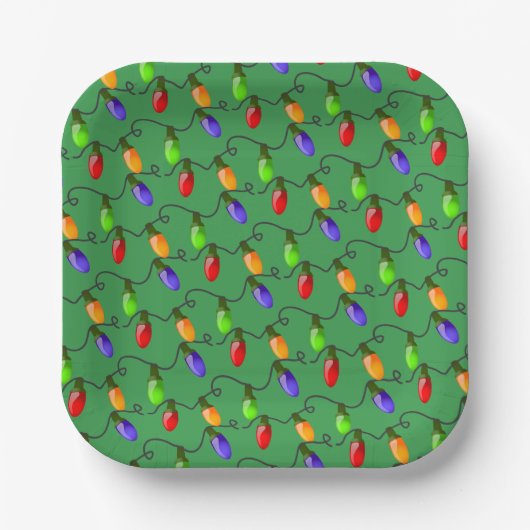 Weihnachtsbeleuchtung Papier Teller (Vorderseite)