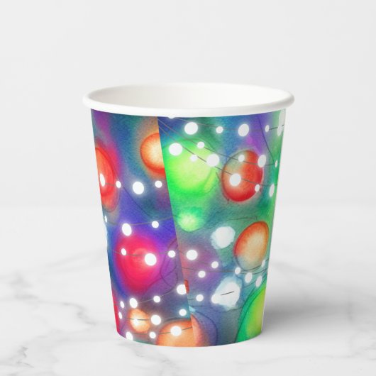 Weihnachtsbeleuchtung Pappbecher (Rückseite)