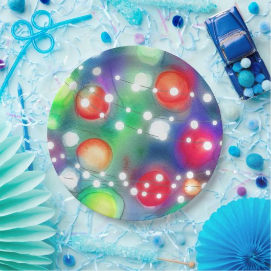 Weihnachtsbeleuchtung Pappteller (Party)