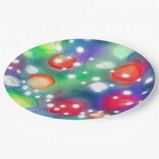 Weihnachtsbeleuchtung Pappteller (Schrägansicht)