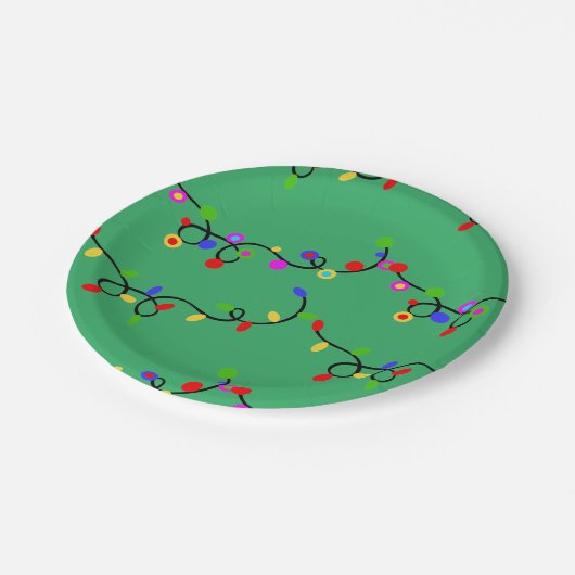 Weihnachtsbeleuchtung Pappteller (Schrägansicht)