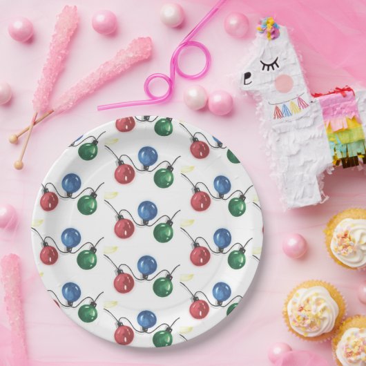 Weihnachtsbeleuchtung Pappteller (Party)