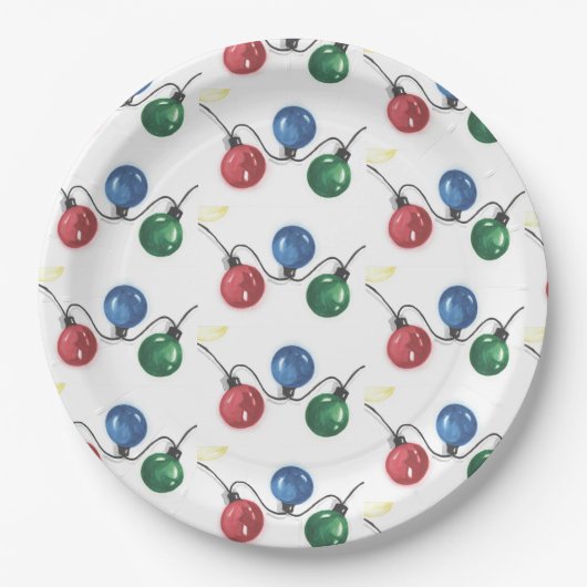 Weihnachtsbeleuchtung Pappteller (Vorderseite)