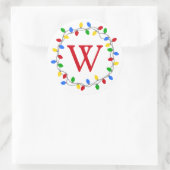 Weihnachtsbeleuchtung | Personalisierter Kreisverk Runder Aufkleber (Tasche)