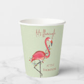 Weihnachtsbeleuchtung Pink Whimsical Flamingo Pappbecher (Rückseite)