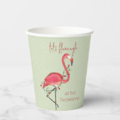 Weihnachtsbeleuchtung Pink Whimsical Flamingo Pappbecher (Vorderseite)