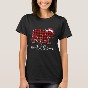 Weihnachtsbeleuchtung-Pyjama passend Rot Kariert L T-Shirt