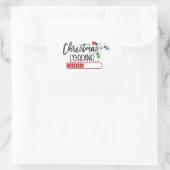 Weihnachtsbeleuchtung Quadratischer Aufkleber (Tasche)