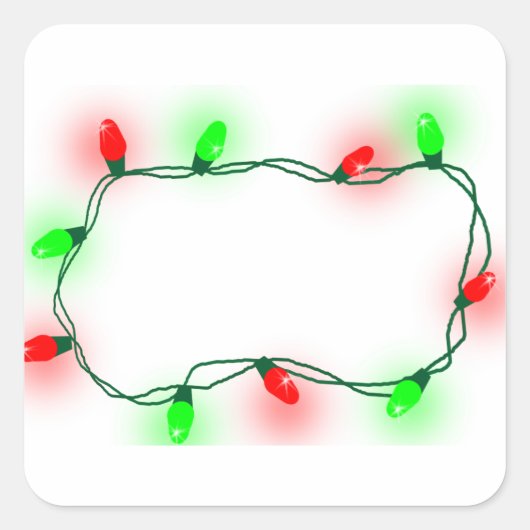 Weihnachtsbeleuchtung Quadratischer Aufkleber (Vorderseite)