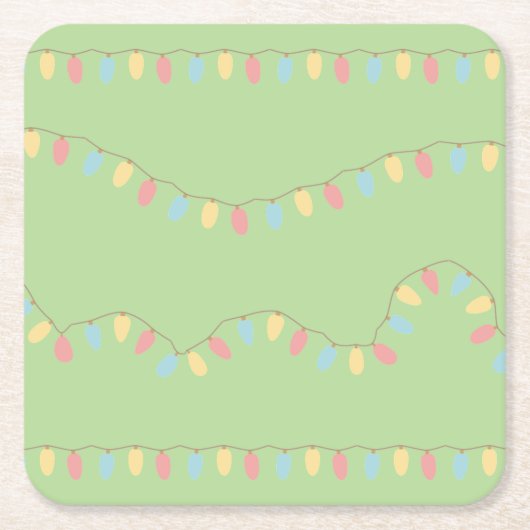 Weihnachtsbeleuchtung Rechteckiger Pappuntersetzer (Vorderseite)