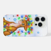 Weihnachtsbeleuchtung Rentier iPhone Hülle (Rückseite (Horizontal))