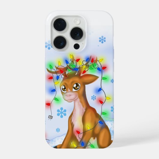 Weihnachtsbeleuchtung Rentier iPhone Hülle (Rückseite)