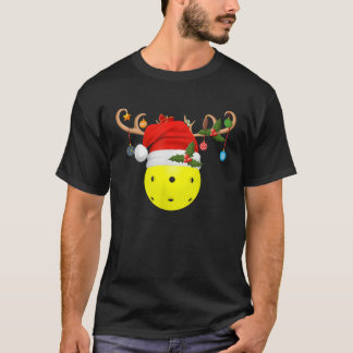Weihnachtsbeleuchtung Rentier Santa Hut Pickleball T-Shirt