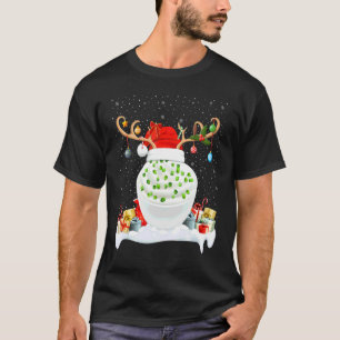 Weihnachtsbeleuchtung Rentier Santa Hut Sauerrahm  T-Shirt