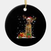 Weihnachtsbeleuchtung Rhodesian Ridgeback Dog Keramik Ornament (Vorne)