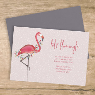 Weihnachtsbeleuchtung Rosa Flamingo Einladung