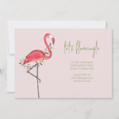 Weihnachtsbeleuchtung Rosa Flamingo Einladung (Vorderseite)