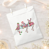 Weihnachtsbeleuchtung Rosa Flamingo Weihnachtsmann Geschenktütchen (Ausgeschnitten)