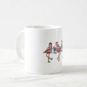 Weihnachtsbeleuchtung Rosa Flamingo Weihnachtsmann Kaffeetasse (Vorderseite Links)