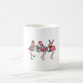 Weihnachtsbeleuchtung Rosa Flamingo Weihnachtsmann Kaffeetasse (Mittel)